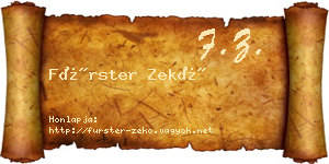 Fürster Zekő névjegykártya